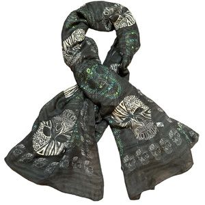SCULL SCARF - BLACK